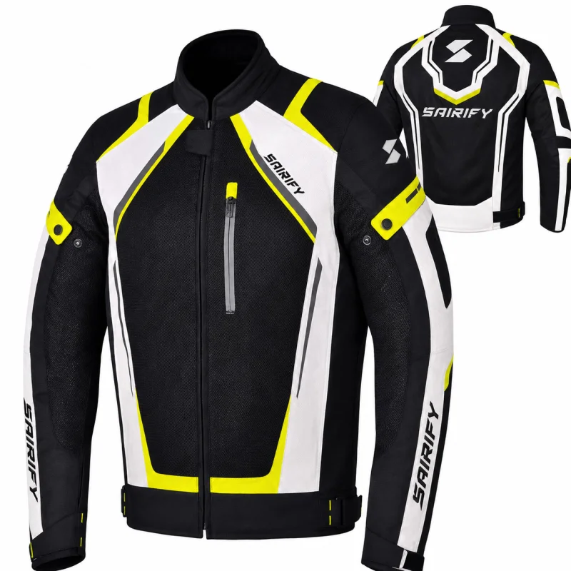 SAIRIFY Tactical Air Mesh Motorcycle Riding Jacket – Black