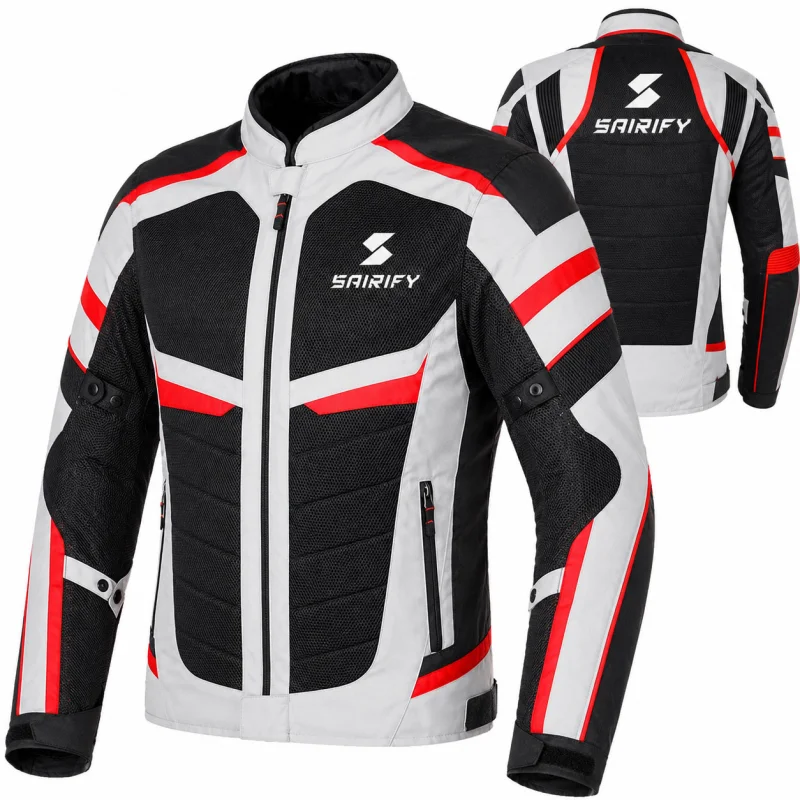 SAIRIFY Performance Air Mesh Motorcycle Jacket – Black Red